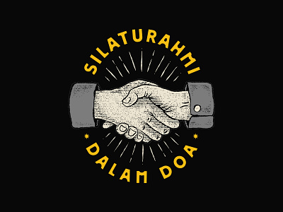 Silaturahmi Dalam Doa apparel design branding design graphic design illustration shake hand tshirt vintage design