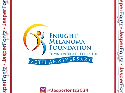 20th Anniversary Logo for Enright Melanoma Foundation ribbon banner design