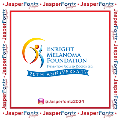 20th Anniversary Logo for Enright Melanoma Foundation ribbon banner design