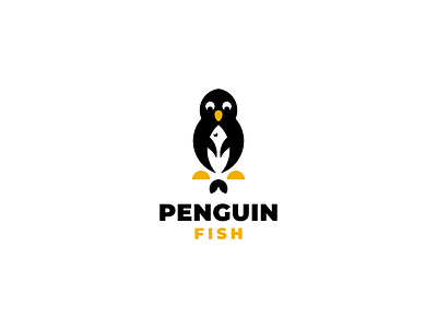 Penguin fish logo concept brand branding design graphic design illustration logo motion graphics ui ux vector