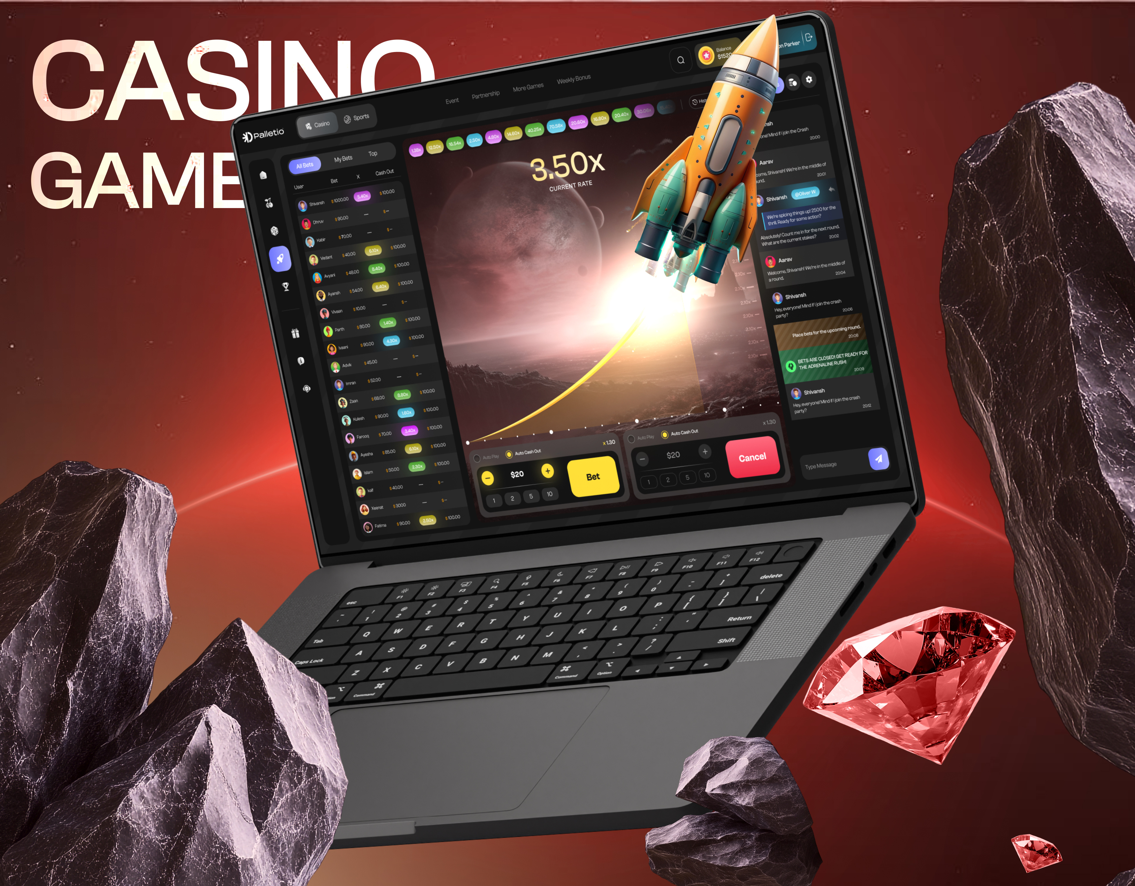 Casino Game UI | Aviator Games | UI UX Design | GUI aviator games betting casino casino games design game design game ui ui ui design ui ux ui ux design web design website