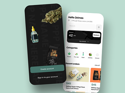 Cannabis mobile app blockchain cannabis defi design mobile uiux web3 website