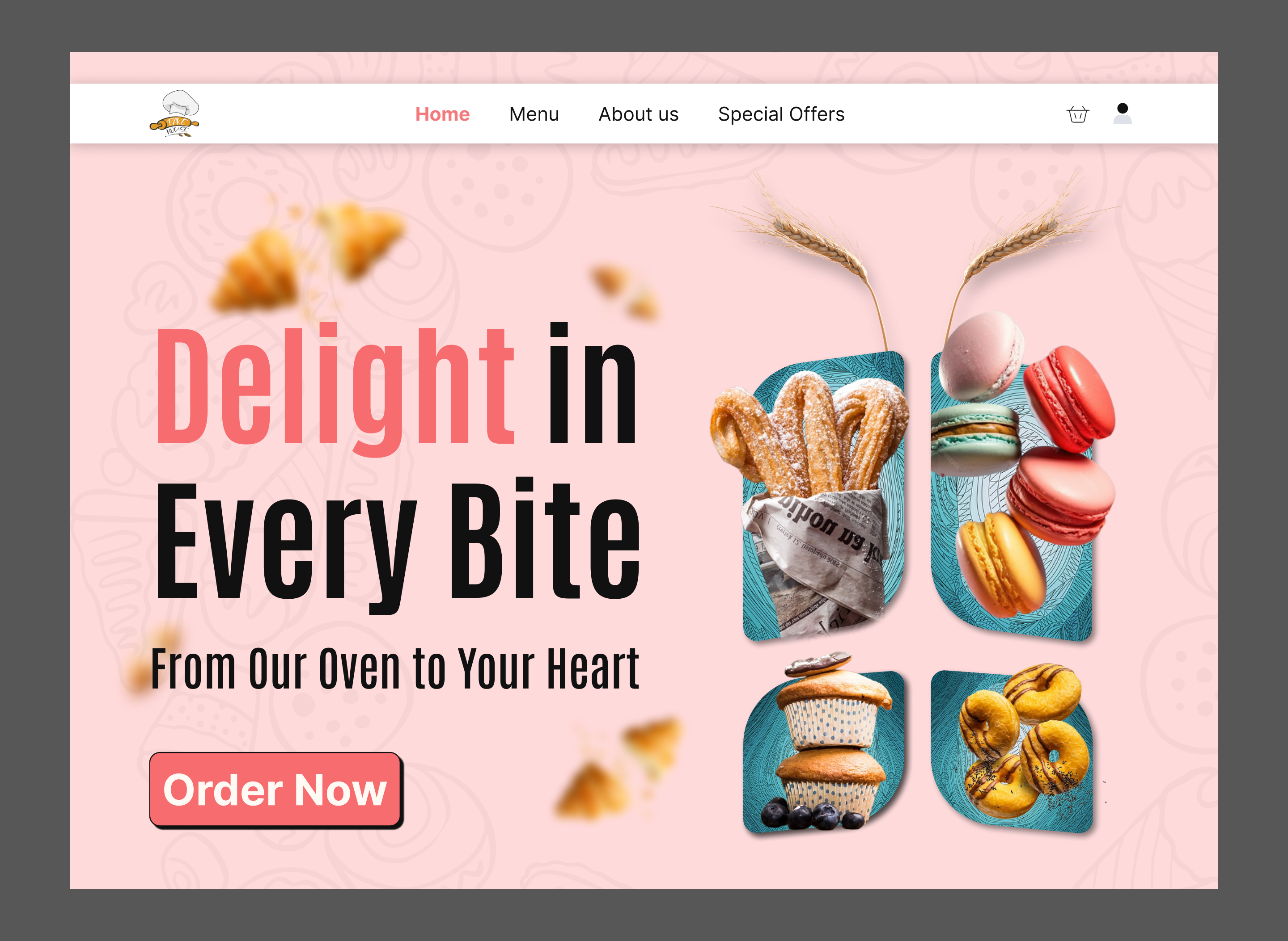 Bake House - Website Concept Design. app app design behance branding creative dailyui de design figma graphic design ill illustration logo product design typography ui uitrends ux web design website