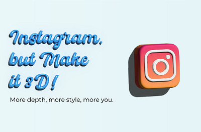 Instagram App - 3D logo 3d branding graphic design logo ui