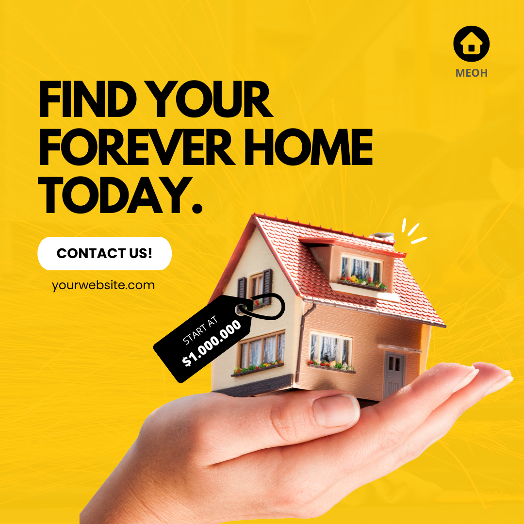 Black Yellow Bold Gradients Real Estate Instagram Post social media post