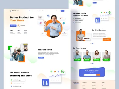 Digital Agency Landing Page agency agency landing page agency website colorful website digital agency digital product landing page latest design latest landing page latest website product design trend trending trending agency trending landing page trending website ui design ux design webdesign website