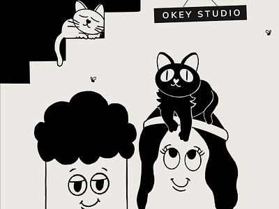 Okey Studio's Team ❤️✨ cat lovers cats comics creative studio digital draw family freelance humor illustration ipadpro okey studio our team procreate team