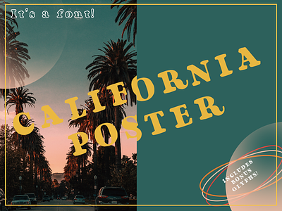 California Poster Handmade Font branding california design creative market font font design fontself illustrator poster font typeface design vector west coast