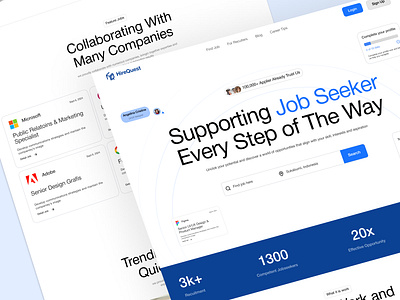 HireQuest - Job Seeker Platform cleandesign jobseeker landingpage platform ui uiux webdesign website