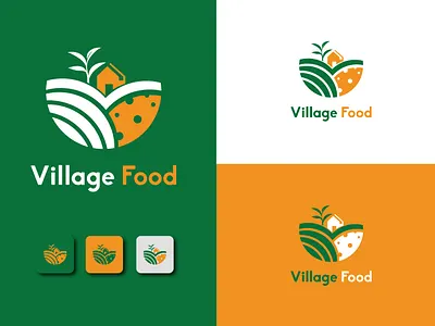 Logo design for organic food brand brand identity branding business design cheese logo design graphic design green logo logo organic food logo paneer logo tea logo vector village logo yellow logo