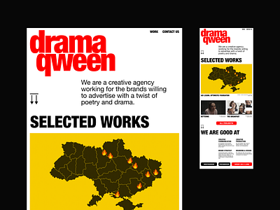 Drama Queen creative agency graphic design helvetica layout ui web web design webflow