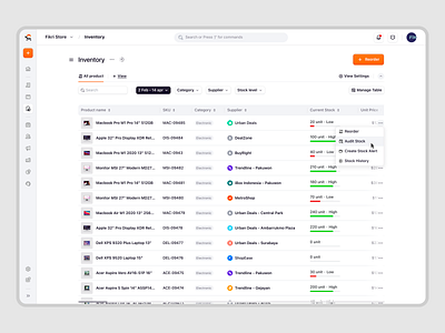 Ecomiq – SaaS E-Commerce Inventory Management business crm dashboard e commerce inventory list product online shop online store order management product design product management saas saas design sales stock management store management ui ux web builder web design