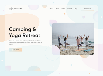 Yoga Retreat website | Landing Page / Home Page UI branding design graphic design hero screen landing page ui web design