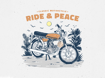 Classic Motorcycle branding classic motorcycle design illustration motorcycle peace retro ride ride peace vintage