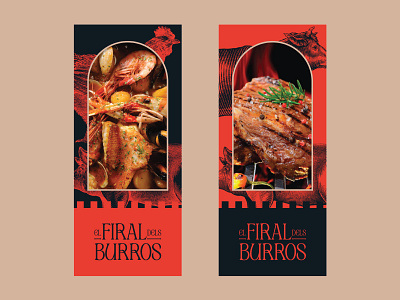 El Firals dels Burros branding brand branding design food graphic design illustration illustrator logo medieval restaurant vector vectors