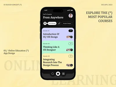 E-learning App app app design app ui college course courses design e learning edtech education learning mobile mobile app online education online learning remote learning school ui ui design