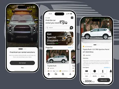 Car Rental Mobile Apps | UI/UX Design booking app booking car car rent car rent service car rental car rental app interface interface mobile app mobile apps mobile design monochromatic colors product rent rent a car rental rental company transport ui ui design uiux designer