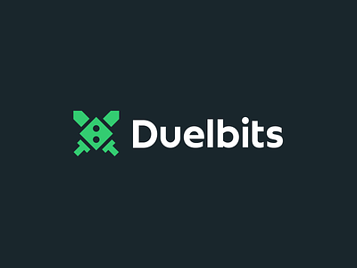Duelbits bitcoin branding crypto dice gambling geometric identity logo swords