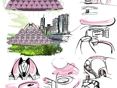 Organic Architecture. Sketches alexandra miracle archiet archit architecture design illustration organic sketches