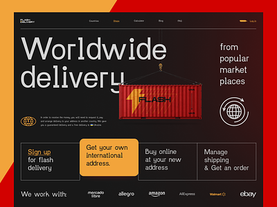 Flash — Worldwide Delivery design landing trend ui uiux ux web