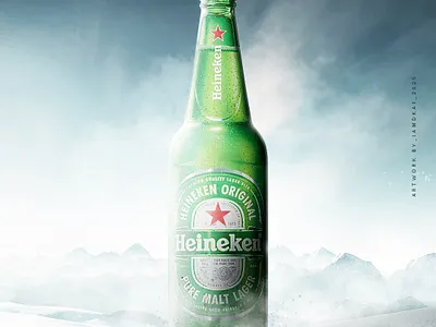 Heineken | Manipulation Produits beer designer drink freeze graphic design heineken manipulation photoediting product