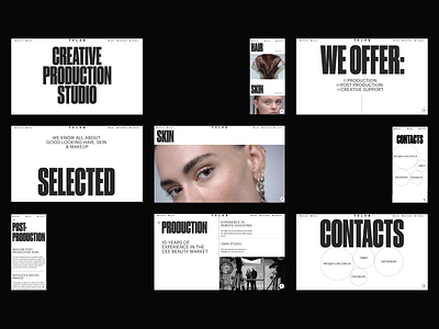 tvlab blackwhite brutal typography graphic design landing lage layout minimalism readymag ui web webdesign