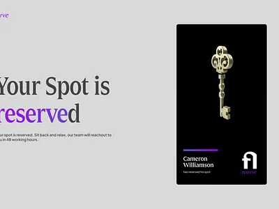 Flent Reserve 3d branding card flent illustration key reserve reserved