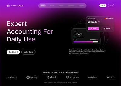 Finance Service landing page design figma ui ux webdesign