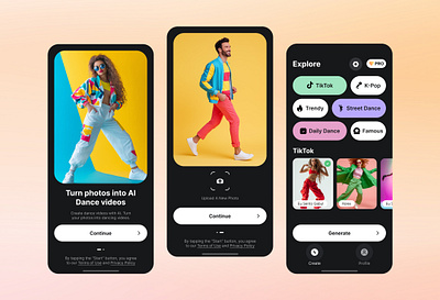 Mobile App Dance AI Video ai app dance design figma gpt graphic design ios mobile ui ux video