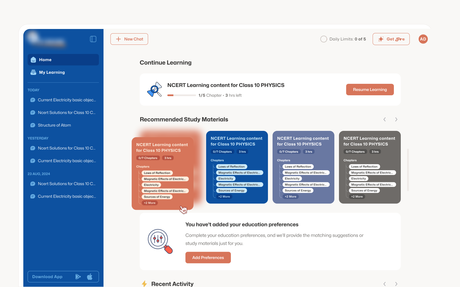 AI Bot: Study Materials ai bot: study materials ui ux webapp