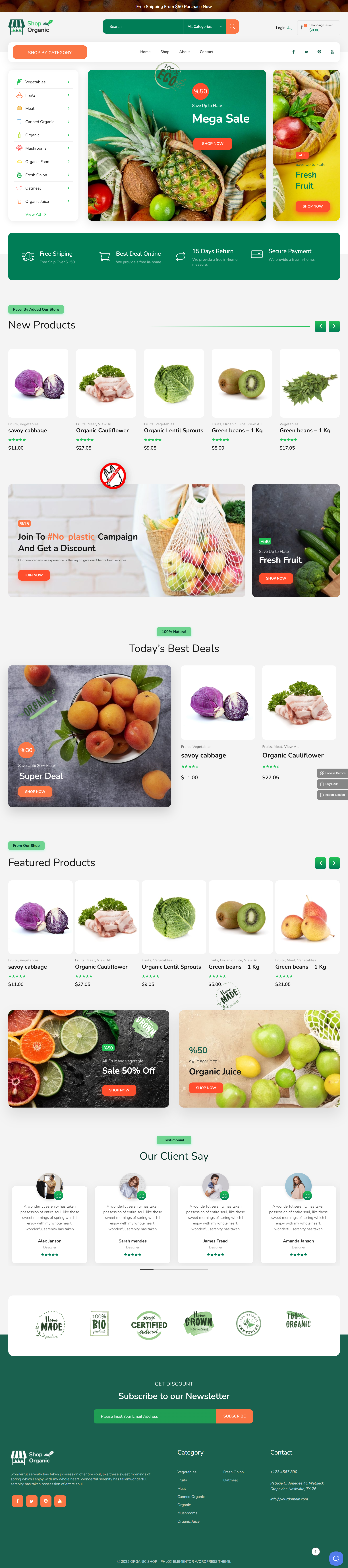 Organic Shop – E-commerce Website e commerce website healthy food organic store