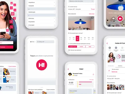 Helpie Hire Services mobile ui ux