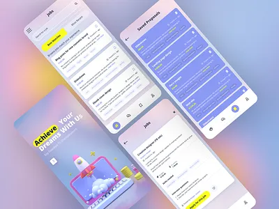 Job search application app application dribbble freelance job managment mobile ui work work search