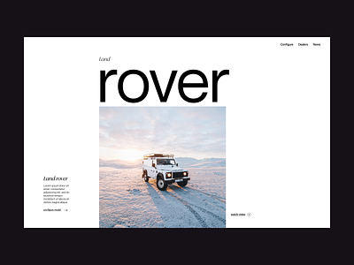 Land rover - car branding car design grid header minimal typography ui ux web