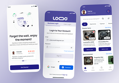 NexStore - Ecommerce App UI Design nexstoredeals.