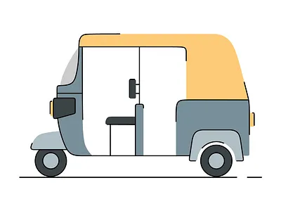Auto Rickshaw Icon – Flat Design auto rickshaw digital art flat design graphic design icon rickshaw vector art vehicle