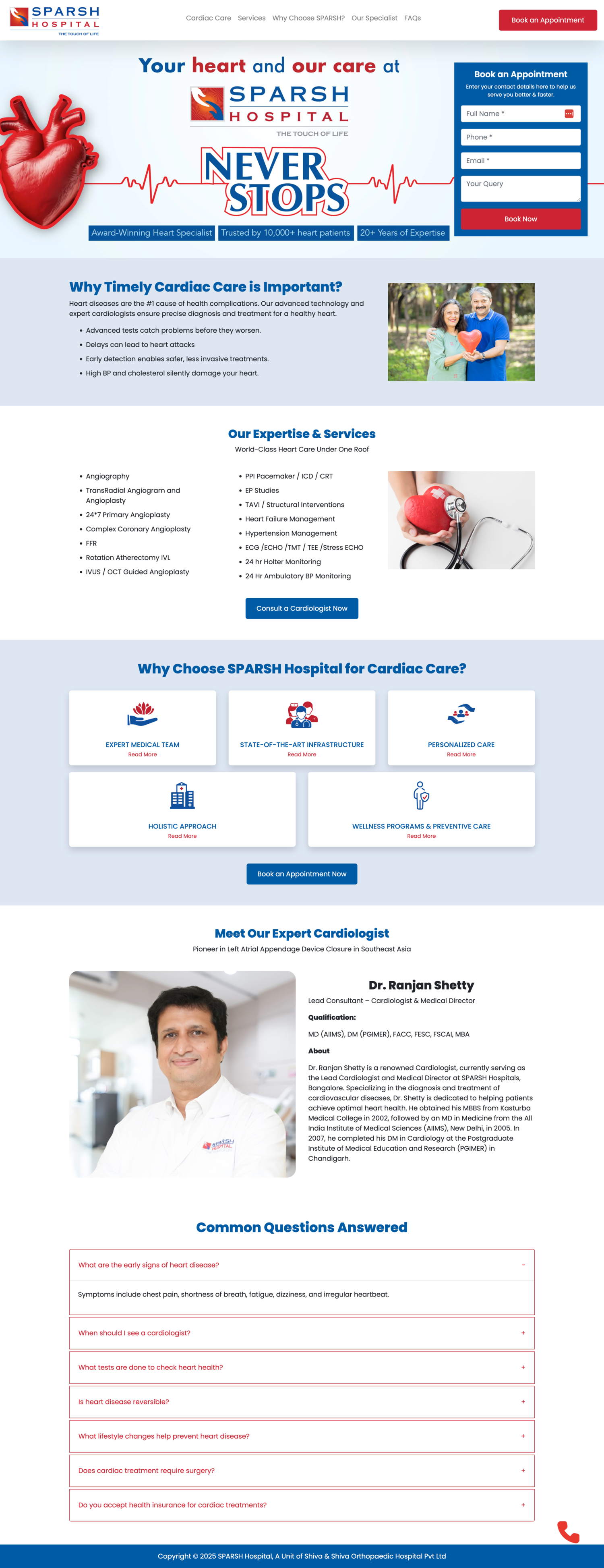 Cardiac Science Landing Page - SPARSH Hospital branding custom php template design drupal custom theme graphic design illustration logo php custom template ui web wordpress custom theme