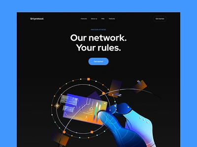 Srt protocol - Landing page design for a blockchain startup blockchain clean crypto cryptocurrency illustration landing page landing page design minimal ui ux web design website design