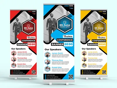 Business Conference Banner banner branding business company conference corporate creative design display graphic design identity marketing popup professional promotion pullup retractable roller rollup signage