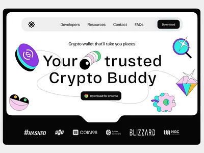 Crypto Wallet Landing page (HERO) branding crypto daap defi design graphic design illustration logo ui web design web3