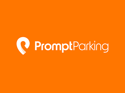 Prompt Parking Logo branding letter p logo map pin orange shadow