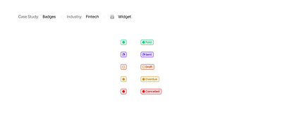 Invoice Status Badges badges fintech invoice state status ui ux widget