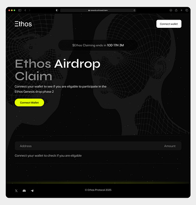 Airdrop Eligibility checker page branding crypto daap defi design ui web design web3