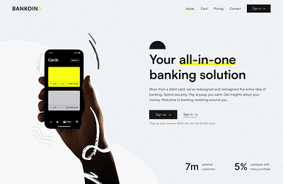 Banking Website banking clean design hero landing page minimal mobile banking money ui ux web design website