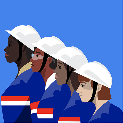 Anglo American Mines branding character design diverse empowerment folks gender graphic design illustration people presentation spot uxui vector webdesign women workers