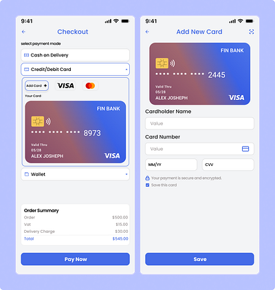 Credit Card Checkout UI Design ui