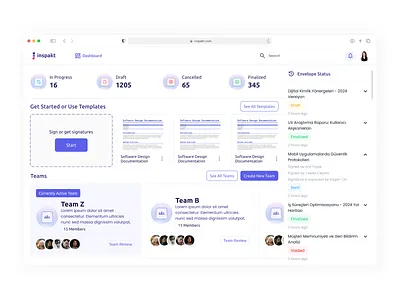 Inspakt ✷ New Dashboard dahboard design home page ui user interface ux