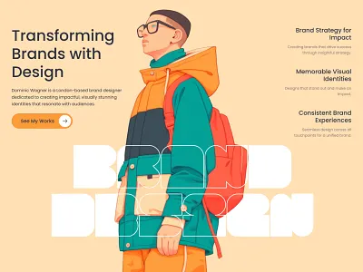 Portfolio Hero section for Framer built with Frameblox UI kit component cta features framer header headline hero home illustration landing people personal portfolio section template typo ui web design webdesign website