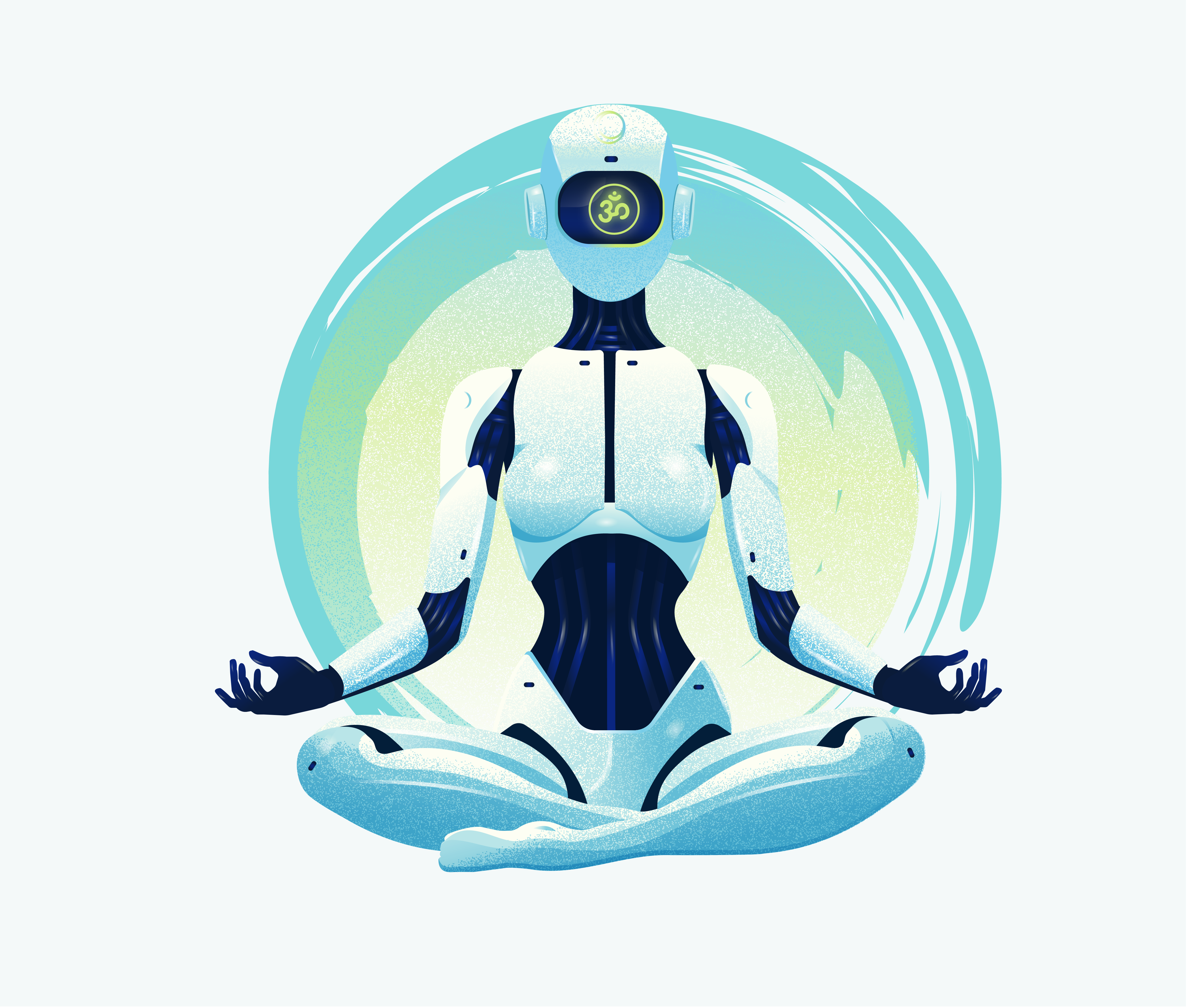 yoga robot illustration illustration vector