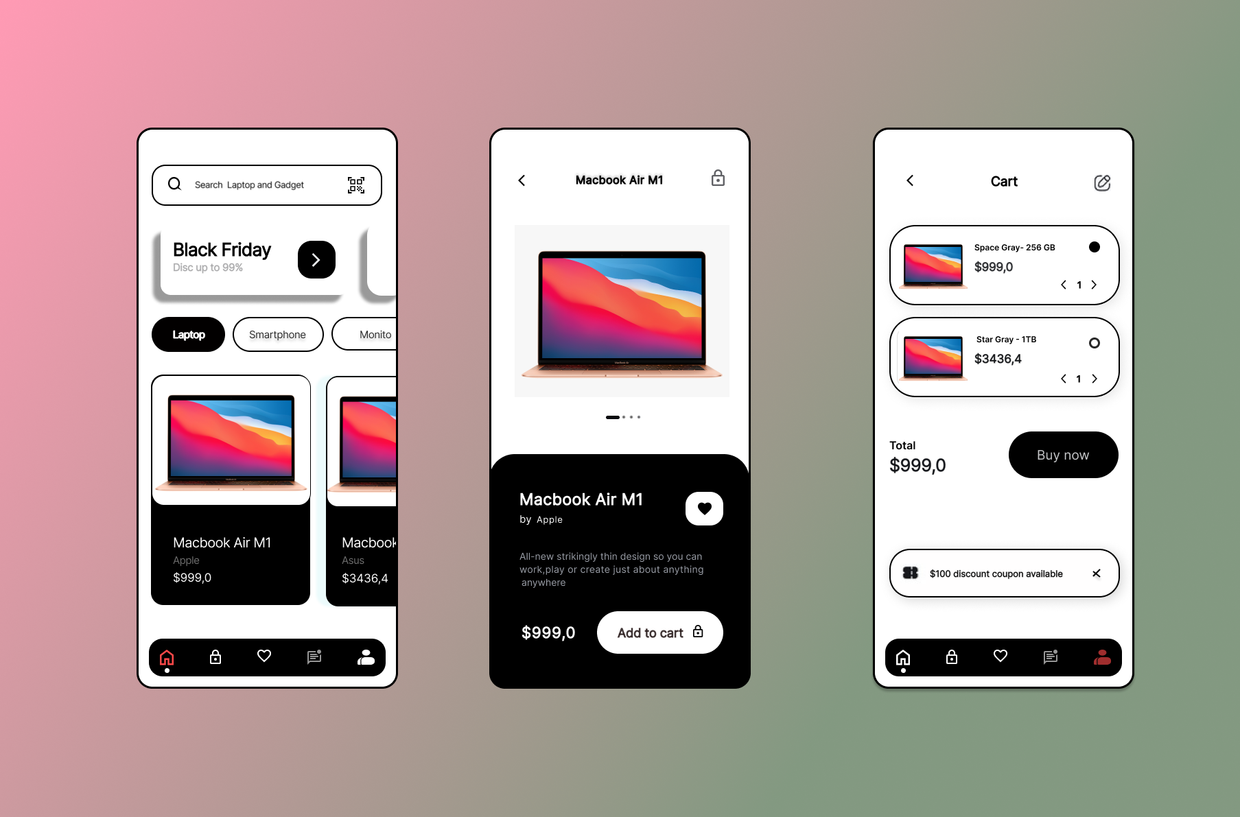 Example of UI/UX   Web& App& Social & Icon Design